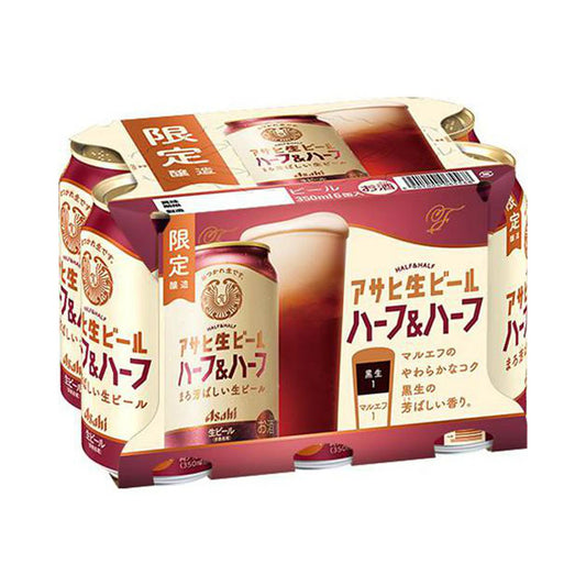아사히 생맥주 하프&하프 350ml 6개입【알코올도수 5%】